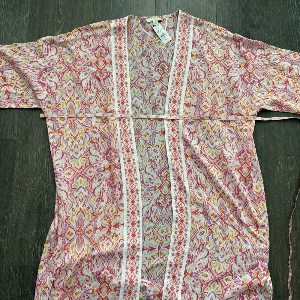 Ann Taylor Loft Long‎ Boho Resort Duster Cardigan Size M/L Pink NWT Vacation